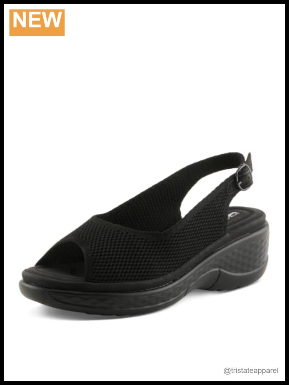 Flexus MAYBERRY Slingback Wedge Sandals Peep Toe Knit Womens Casual